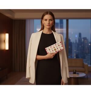 MCM Cherry Visetos Long Wallet Pink Trim Leather Limited Edition – Serial 15483